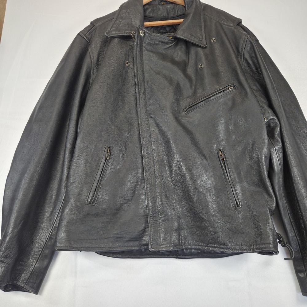 VtgUniversal Rider Leather Motorcycle Jacket 3XL With Thinsulate‎ Liner YKK Zipp - Picture 3 of 16